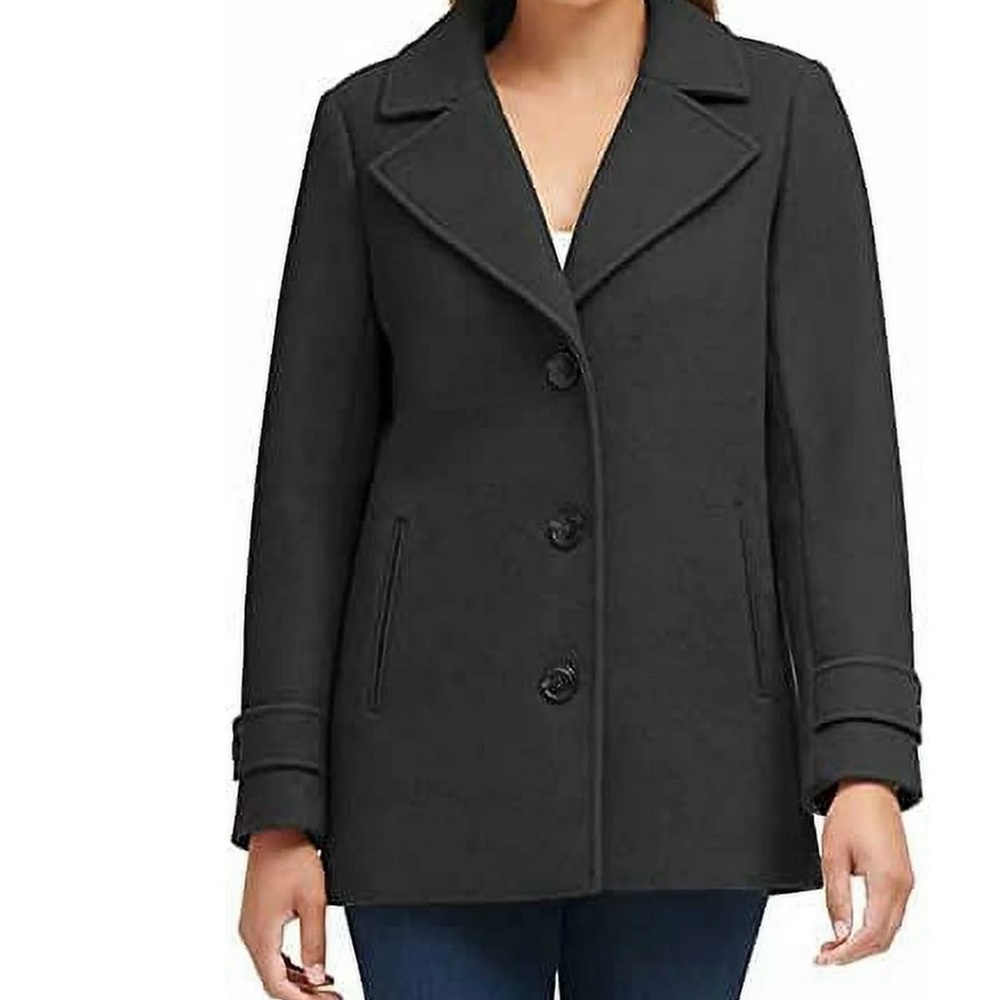 Women's Black Peacoat